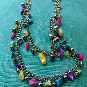 Multi color stones necklace.